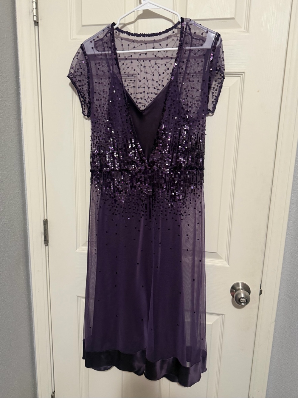 Vivienne Tam Purple Sequin Overlay Dress for Women